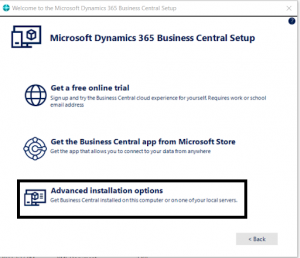 Environment setup for Business Central