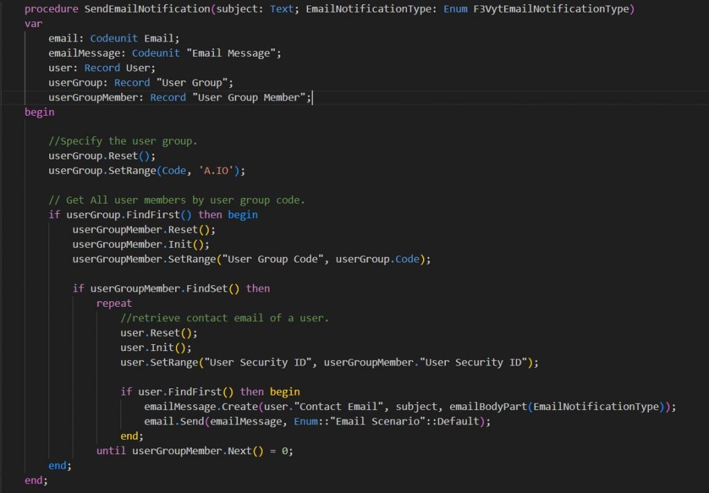 Email Notifications to Specific Users in Business Central